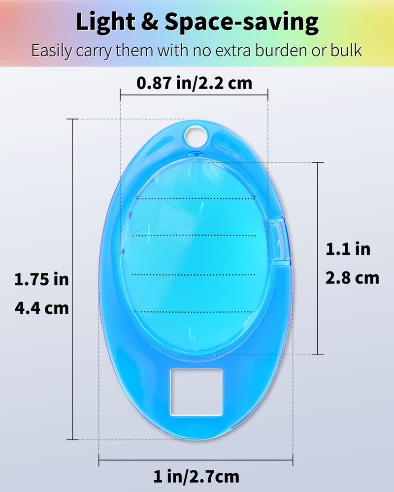 Uniclife 24 Pack Oval Key Tags Colorful Tough Plastic Key Chain Tags with Ruled Paper Labels Clear Windows and Split Rings Sturdy Item Identifiers, 8 Colors - Image 3